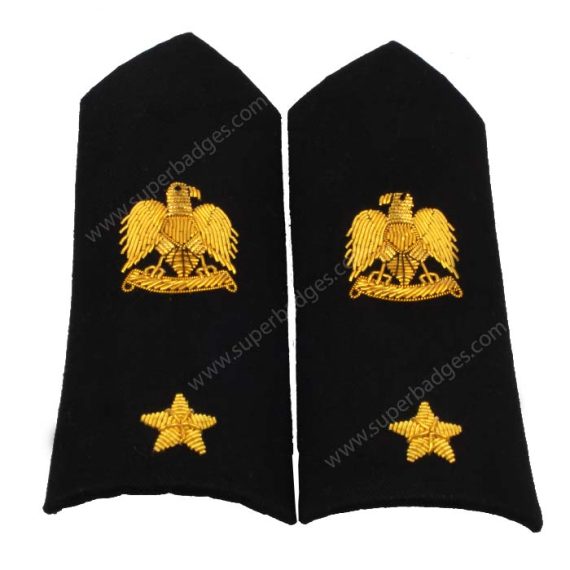 Epaulette - Hand Embroidered Eagle - 1 Star
