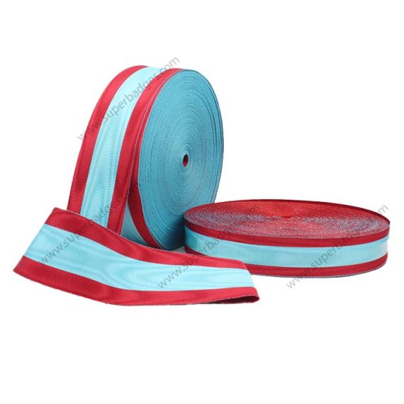 Masonic Moire Ribbon Red & Sky Blue