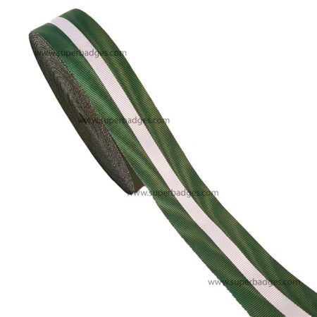 White & Green Stripe Medal Ribbon