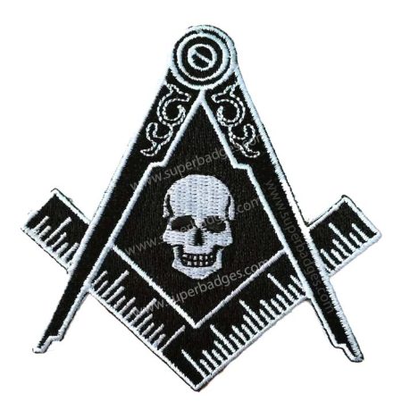 Black Masonic Skull Patch iron-on