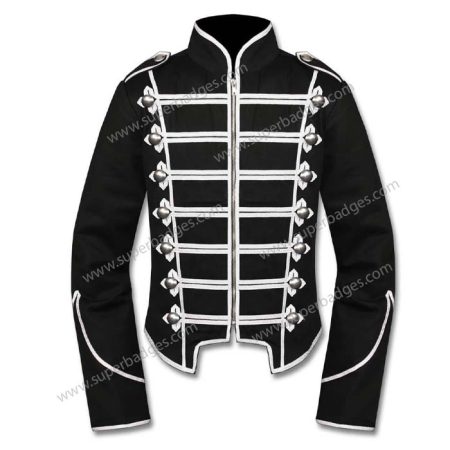 Black Silver Military Drummer Jacket