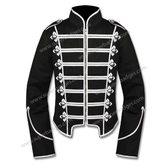 Black Silver Military Drummer Jacket